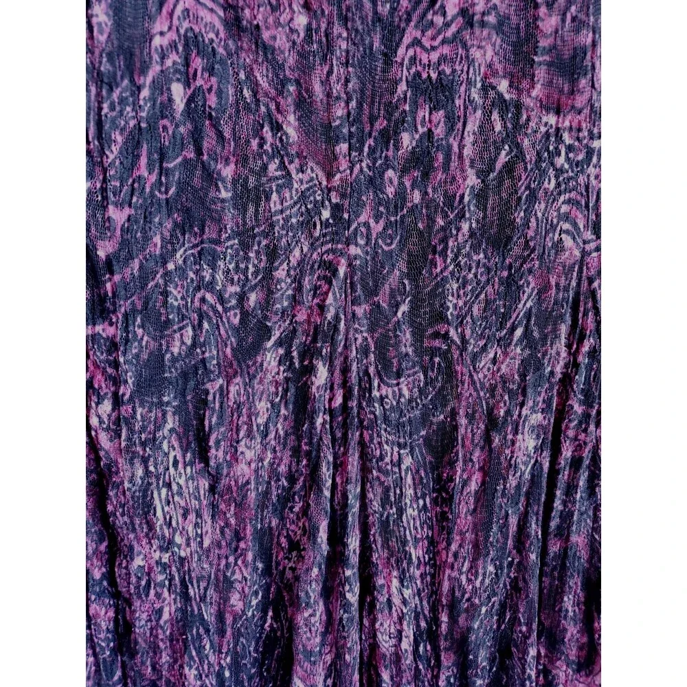 Chicos 2 Pleated Midi Skirt  Whimsigoth Fairycore Romantic Crinkle Boho Artsy M